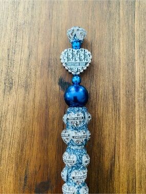 New Blue Logo Beaded Bubble Pen